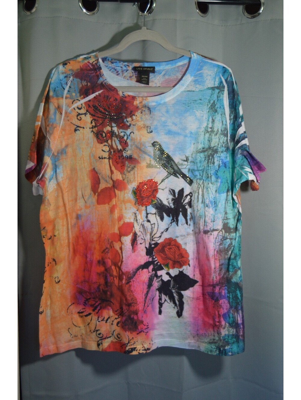 Lane Bryant watercolor floral graphic tee 22 24